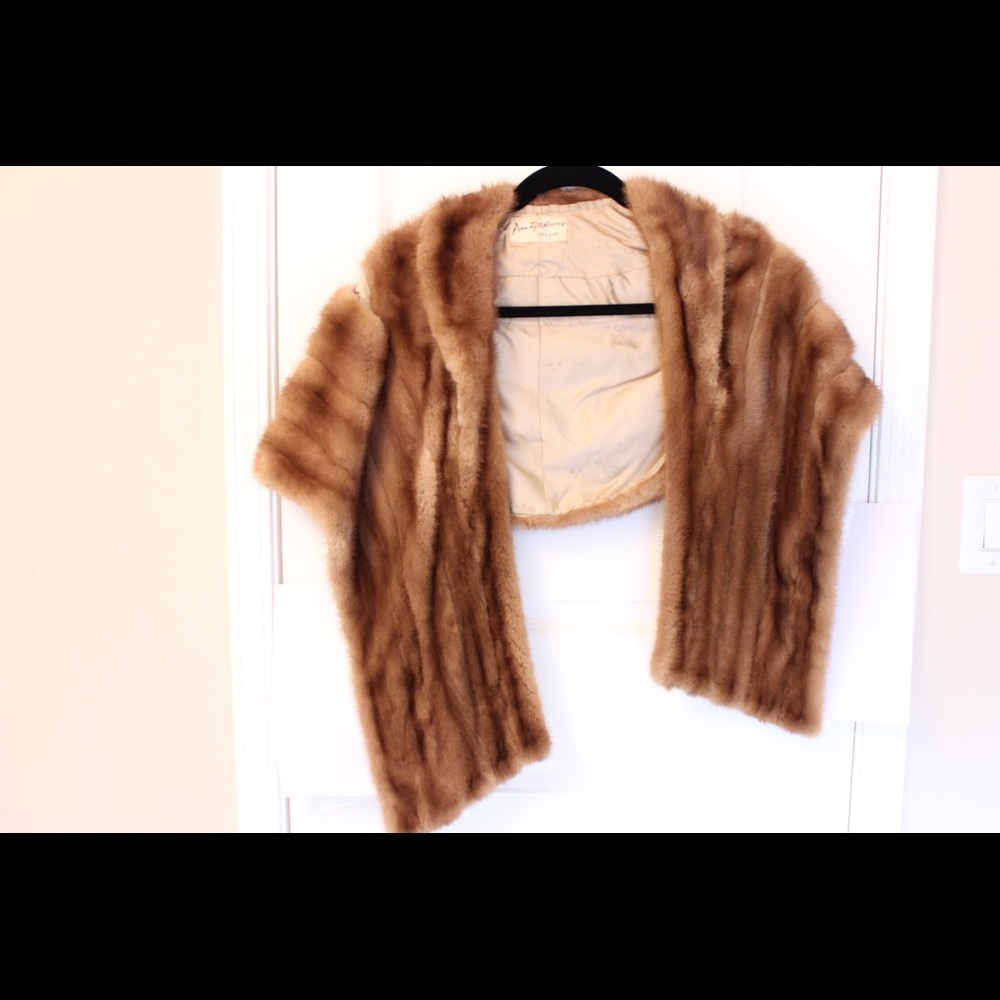 Brown mink shawl